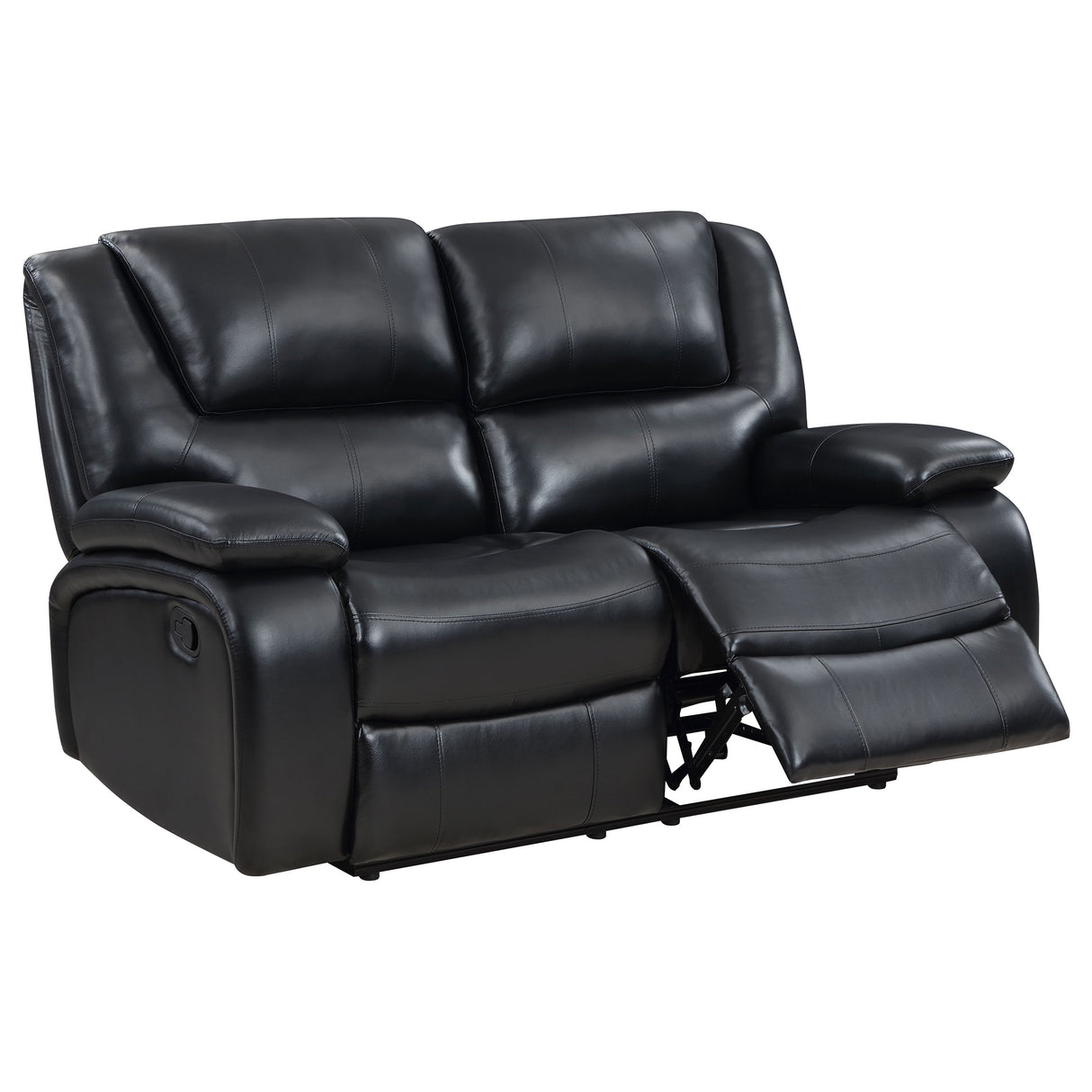 Camila Black 2-Piece Upholstered Motion Reclining Sofa Set