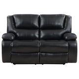 Camila Black 2-Piece Upholstered Motion Reclining Sofa Set