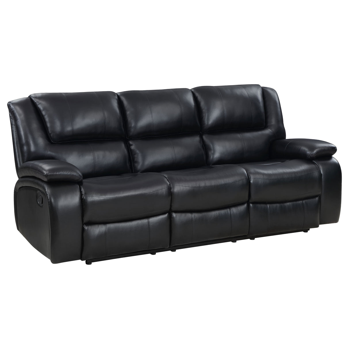 Camila Black 3-Piece Upholstered Motion Reclining Sofa Set