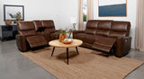 Greenfield Saddle Brown 2-Piece Power Reclining Sofa Set