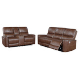 Greenfield Saddle Brown 2-Piece Power Reclining Sofa Set