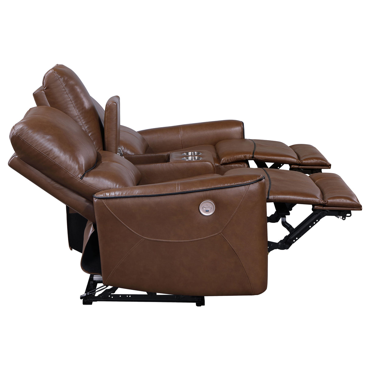 Greenfield Saddle Brown 2-Piece Power Reclining Sofa Set