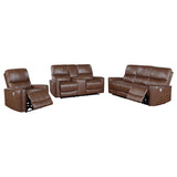 Greenfield Saddle Brown 3-Piece Power Reclining Sofa Set