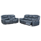 Sloane Blue 2-Piece Upholstered Reclining Sofa Set