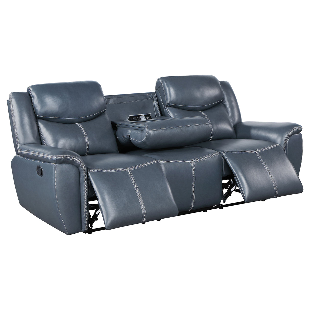 Sloane Blue 2-Piece Upholstered Reclining Sofa Set