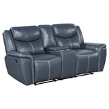 Sloane Blue 2-Piece Upholstered Reclining Sofa Set