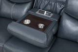 Sloane Blue 2-Piece Upholstered Reclining Sofa Set