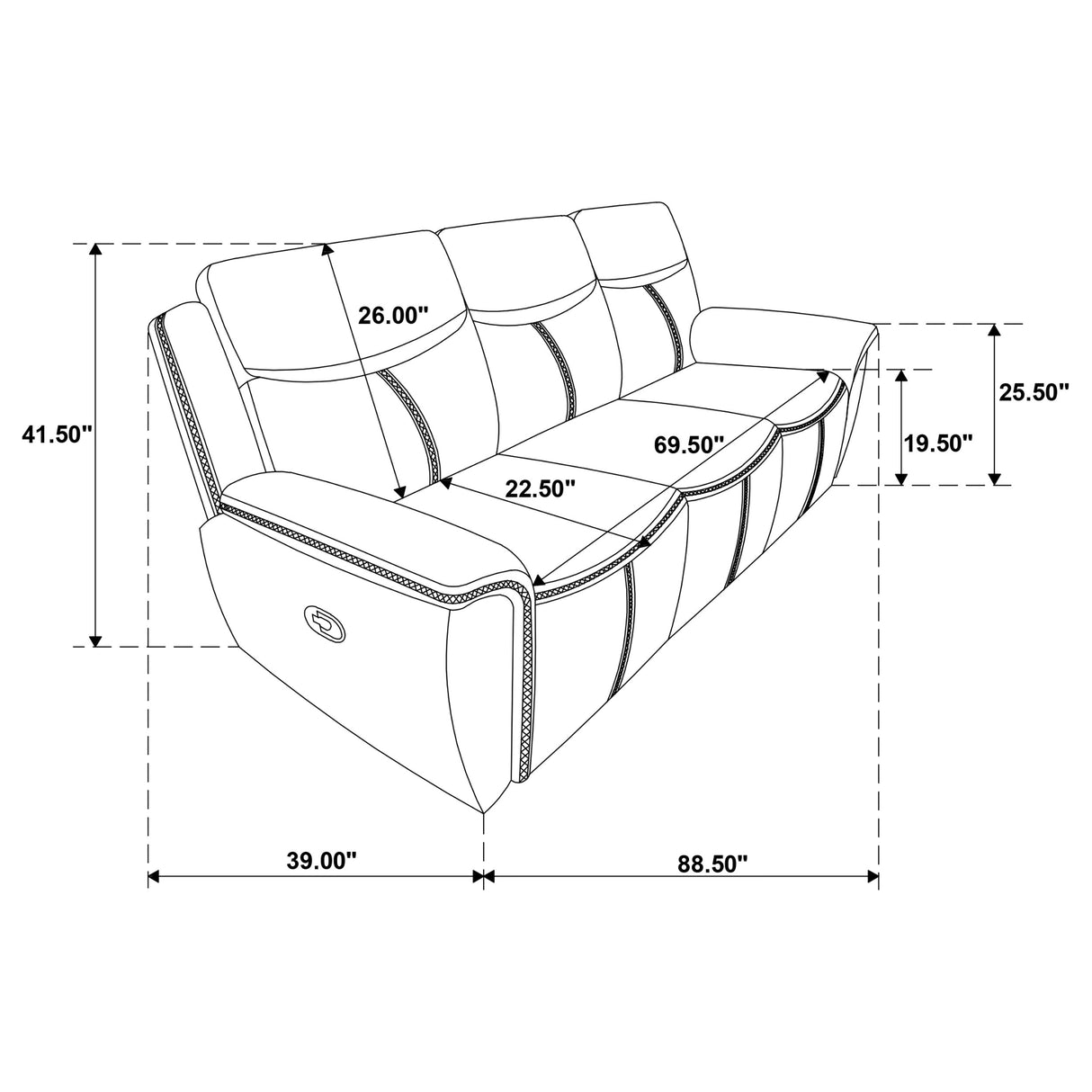 Sloane Blue 2-Piece Upholstered Reclining Sofa Set