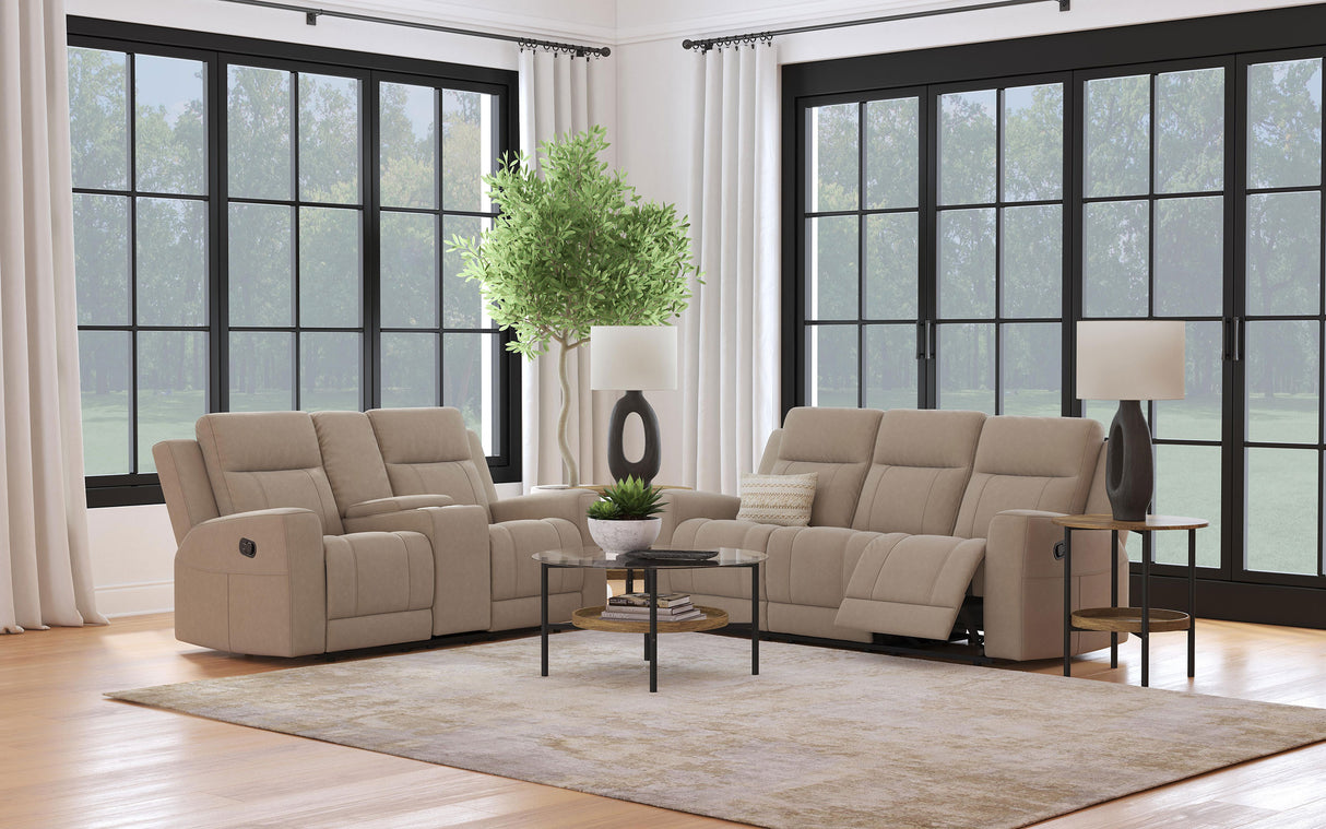 Brentwood Taupe 2-Piece Upholstered Reclining Sofa Set