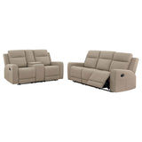 Brentwood Taupe 2-Piece Upholstered Reclining Sofa Set