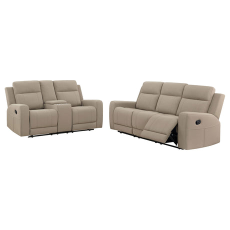 Brentwood Taupe 2-Piece Upholstered Reclining Sofa Set