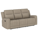 Brentwood Taupe 3-Piece Upholstered Reclining Sofa Set