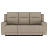 Brentwood Taupe 3-Piece Upholstered Reclining Sofa Set