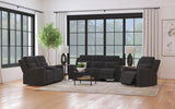 Brentwood Dark Charcoal 3-Piece Upholstered Reclining Sofa Set