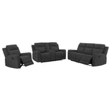 Brentwood Dark Charcoal 3-Piece Upholstered Reclining Sofa Set