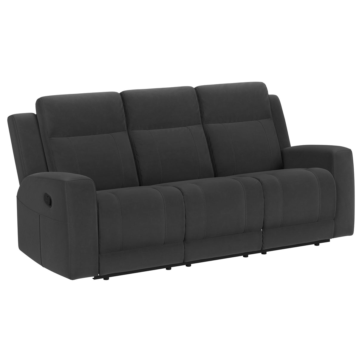 Brentwood Dark Charcoal 3-Piece Upholstered Reclining Sofa Set