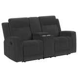 Brentwood Dark Charcoal 3-Piece Upholstered Reclining Sofa Set