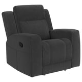 Brentwood Dark Charcoal 3-Piece Upholstered Reclining Sofa Set