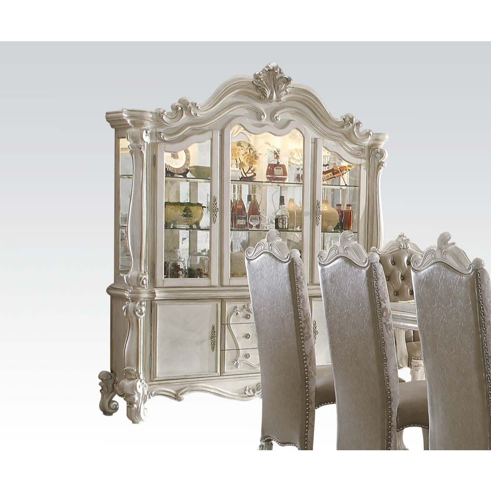 Versailles Bone White Finish Hutch & Buffet