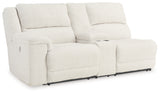 Keensburg Linen Left-Arm Facing Power Reclining Loveseat With Console