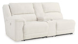 Keensburg Linen Left-Arm Facing Power Reclining Loveseat With Console