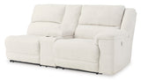 Keensburg Linen Right-Arm Facing Power Reclining Loveseat With Console