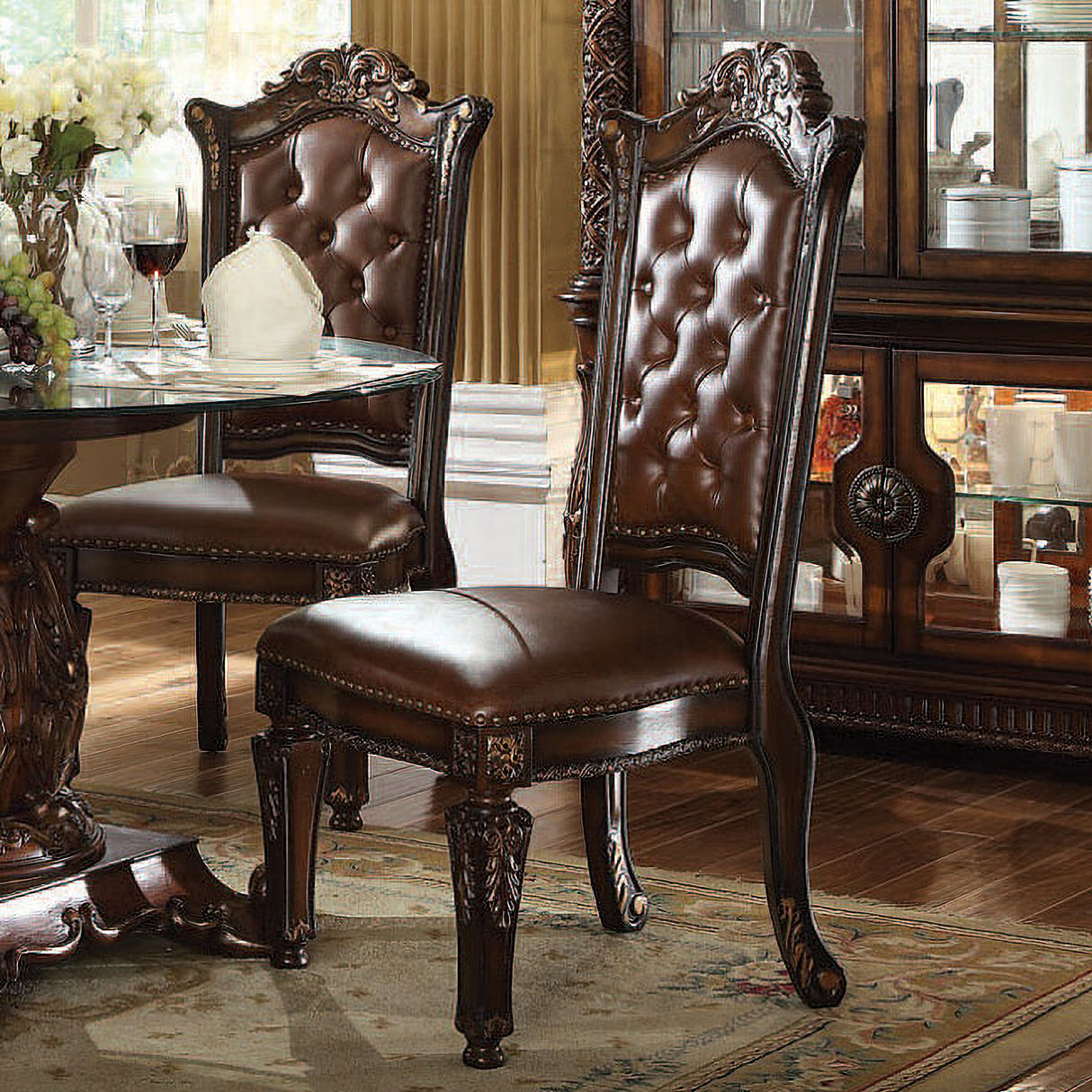 Vendome Double Pedestal Dining Set (Cherry)