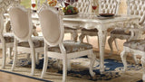 Acme Chantelle 7 Piece Leg Dining Set In Pearl White