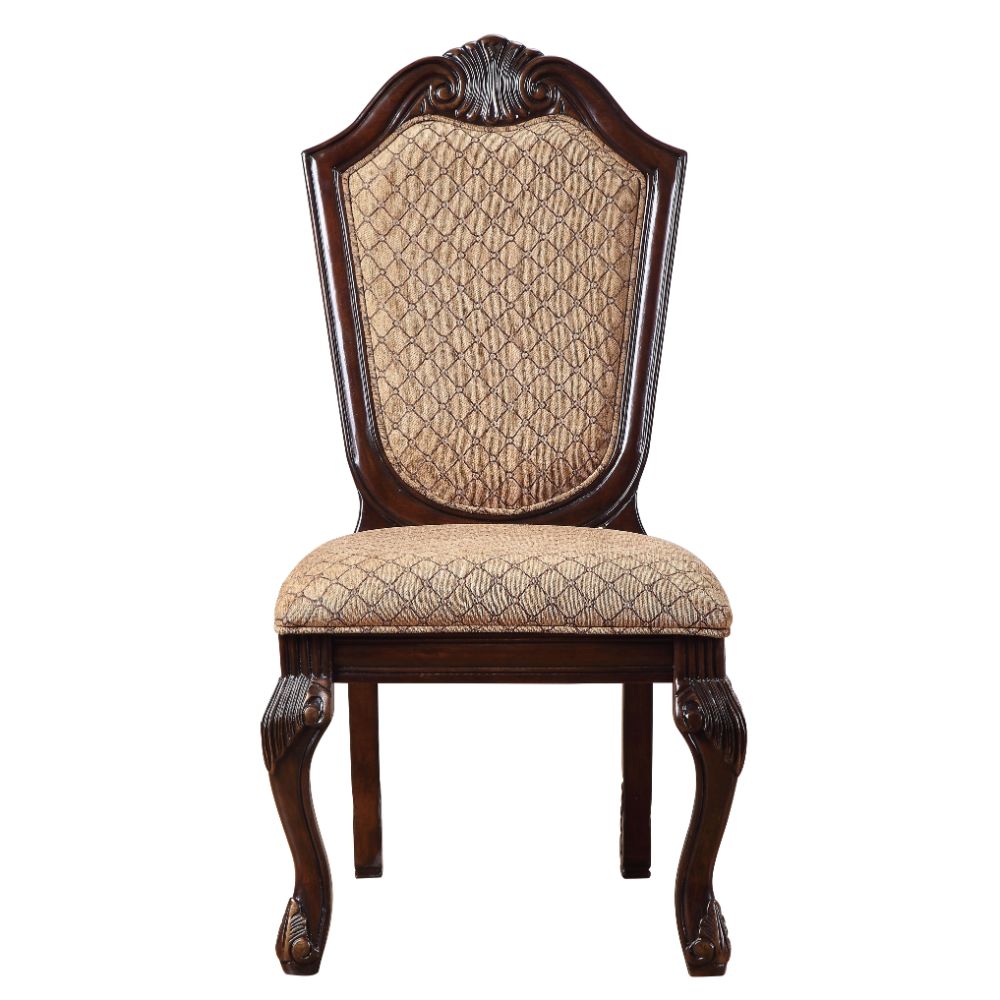 Chateau Fabric & Espresso Finish De Ville Side Chair (Set-2)