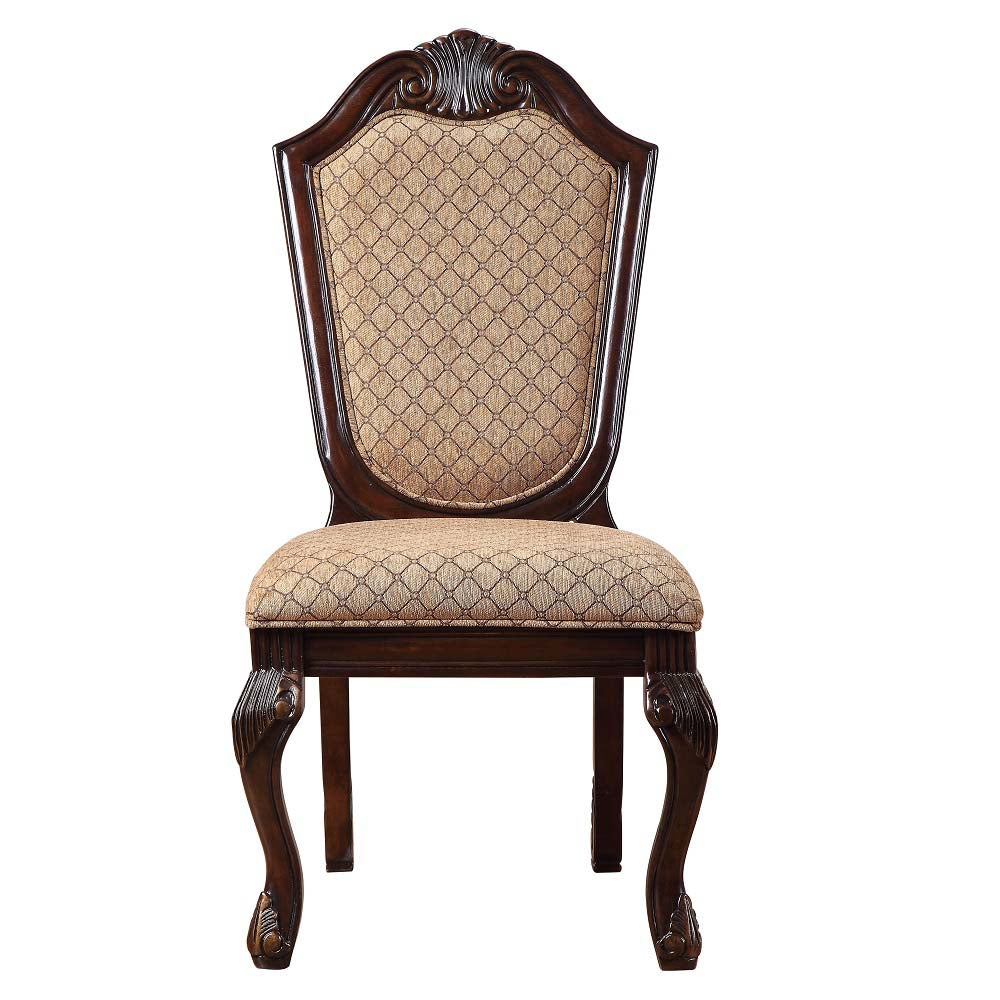 Chateau Fabric & Espresso Finish De Ville Side Chair (Set-2)