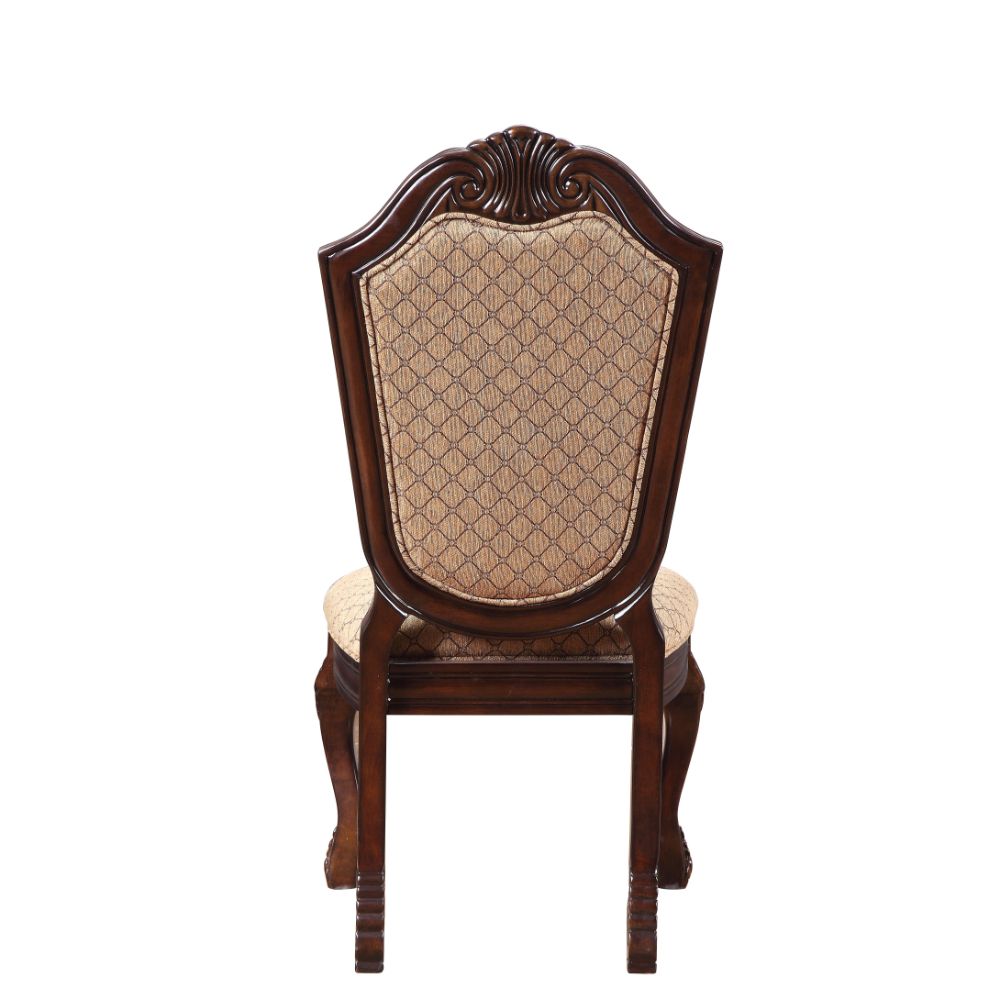 Chateau Fabric & Espresso Finish De Ville Side Chair (Set-2)