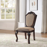 Chateau Fabric & Espresso Finish De Ville Side Chair (Set-2)