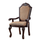 Chateau Fabric & Espresso Finish De Ville Arm Chair (Set-2)