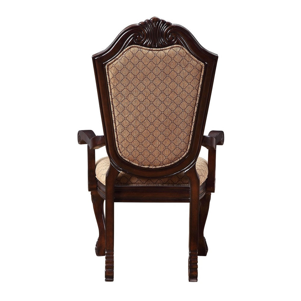 Chateau Fabric & Espresso Finish De Ville Arm Chair (Set-2)