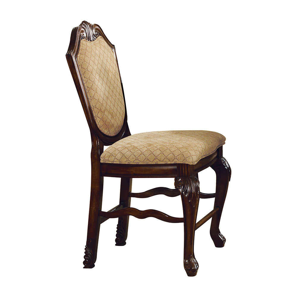 Chateau Fabric & Espresso Finish De Ville Counter Height Chair (Set-2)