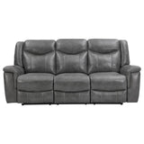 Conrad Grey 2-Piece Upholstered Padded Arm Motion Sofa Set