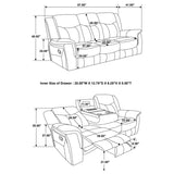 Conrad Grey 2-Piece Upholstered Padded Arm Motion Sofa Set