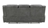 Conrad Upholstered Motion Sofa Cool Grey