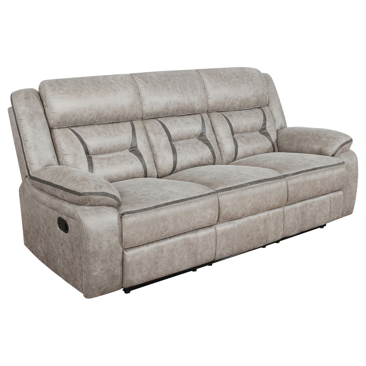 Greer Taupe 2-Piece Upholstered Reclining Sofa Set