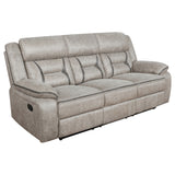 Greer Taupe 2-Piece Upholstered Reclining Sofa Set