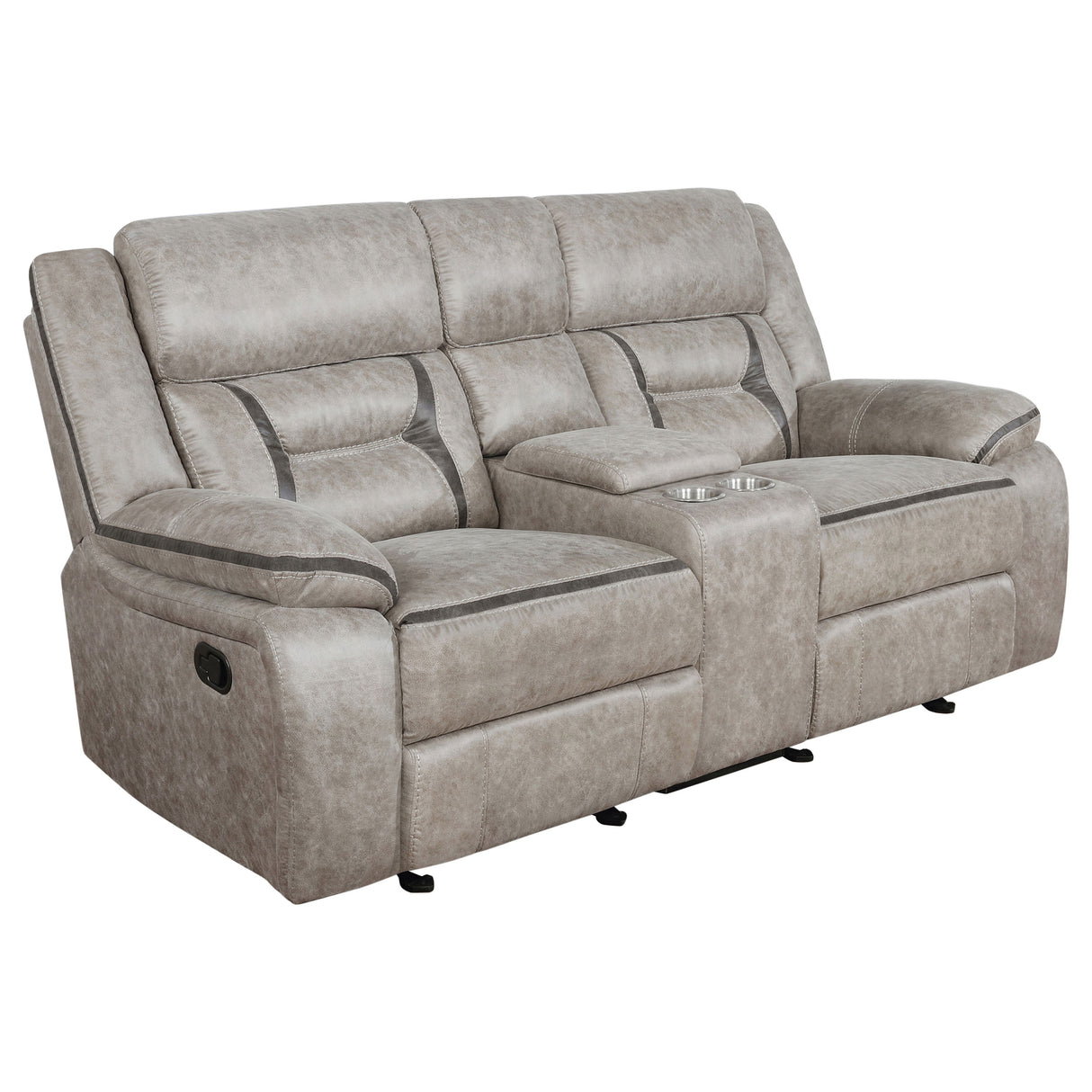 Greer Taupe 2-Piece Upholstered Reclining Sofa Set