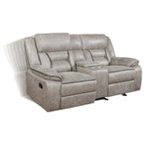 Greer Taupe 2-Piece Upholstered Reclining Sofa Set