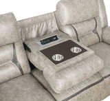 Greer Taupe 2-Piece Upholstered Reclining Sofa Set