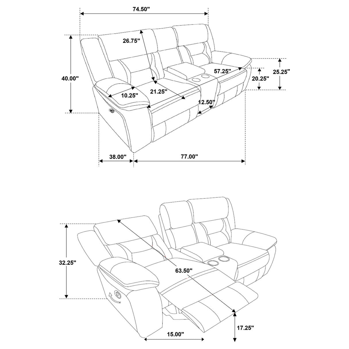 Greer Taupe 2-Piece Upholstered Reclining Sofa Set