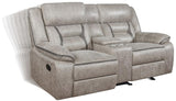 Greer Taupe 2-Piece Upholstered Reclining Sofa Set