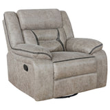 Greer Taupe 3-Piece Upholstered Reclining Sofa Set