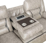 Greer Taupe 3-Piece Upholstered Reclining Sofa Set