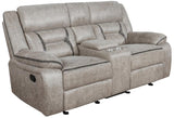 Greer Taupe 3-Piece Upholstered Reclining Sofa Set