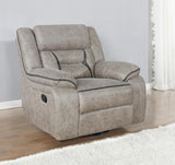 Greer Taupe 3-Piece Upholstered Reclining Sofa Set