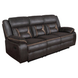 Greer Brown 2-Piece Upholstered Reclining Sofa Set